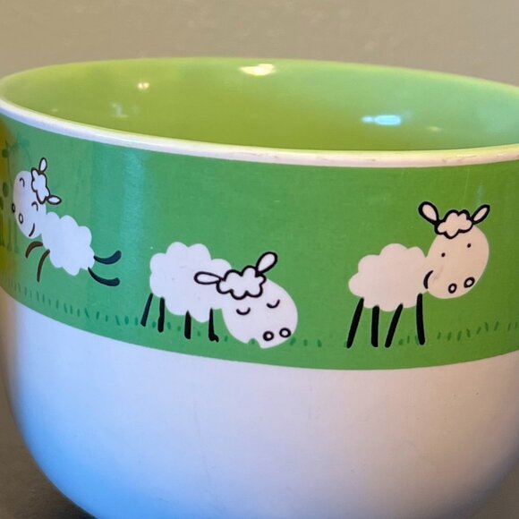 Set of 2 COW and SHEEP Oversized Wide-Mouth Ceramic Mugs / Bowls ~ Farm Animals - Picture 8 of 13
